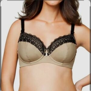 Cake Maternity Honeycomb Macaroon Nursing Bra 34 D Olive Lace Mate NEW
